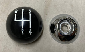 Shifter Ball Black/Chrome 2 Piece 4 Speed 5/16" Thread 1-3/4" Diameter