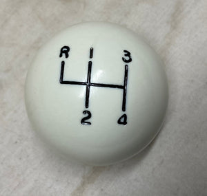 Shifter Ball White 4 Speed 5/16" Thread 1-3/4" Diameter