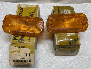 NOS GM 5959619 68 Chevelle El Camino Park Lamp/Turn Signal Amber Lens Pair SS 1968