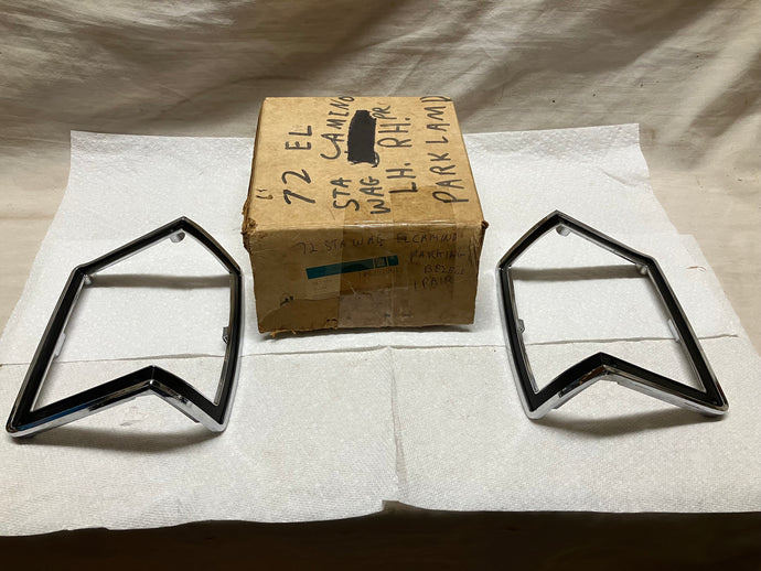 NOS 6262961 Park Lamp Bezels Pair LH RH 72 El Camino Station Wagon 1969