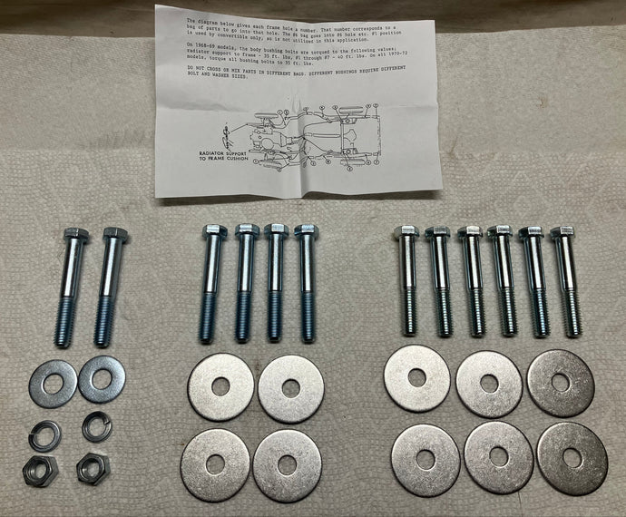 Body Mount Hardware Kit 68-72 Chevelle Convertible