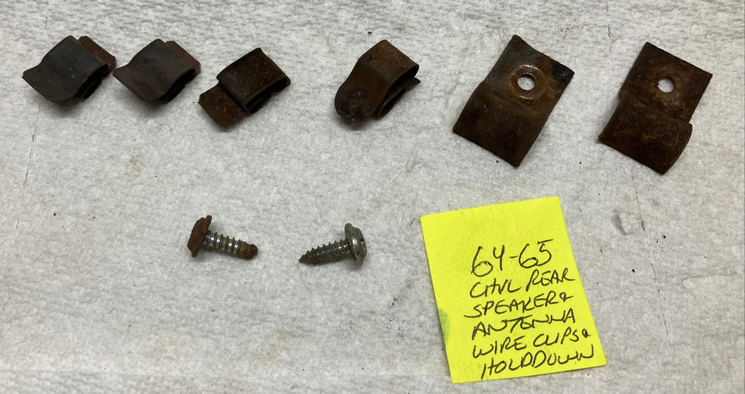 64 65 Chevelle Rear Speaker and Antenna Wire Clips and Holddown Original SS 1964 1965