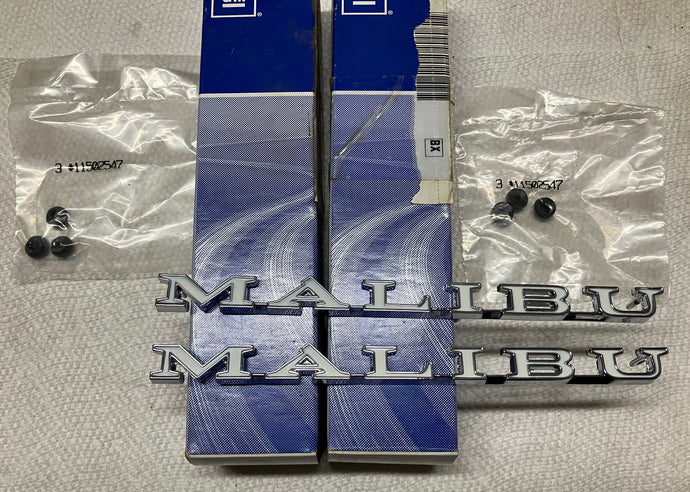 NOS 71 72 Malibu Fender Emblems MALIBU 3990939