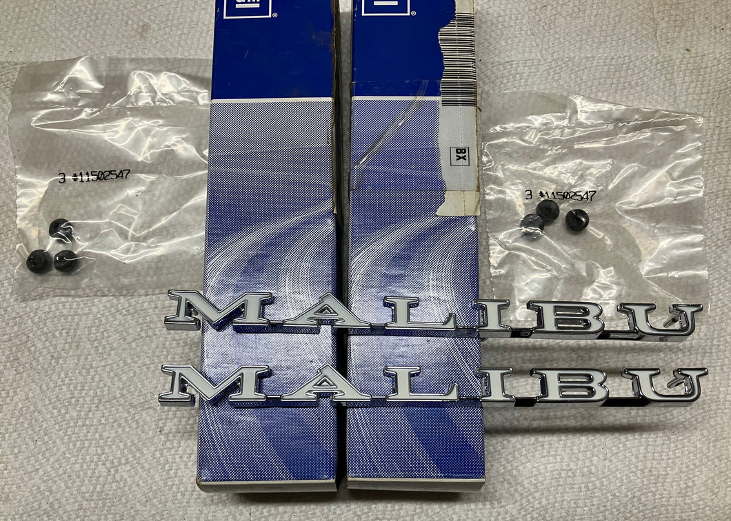 NOS 71 72 Malibu Fender Emblems MALIBU 3990939