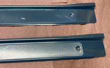 Load image into Gallery viewer, 64 65 66 67 Chevelle Door Sill Plates Pair with Riveted Body by Fisher Emblem SS 1964 1965 1966 1967