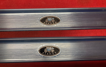 Load image into Gallery viewer, 68 69 70 71 72 Chevelle Door Seal Plates with Body By Fisher Rivoted Emblem SS 1968 1969 1970 1971 1972