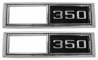 68 Chevelle Side Marker Bezels - Front - "350" - LH/RH Pair - 68 El Camino