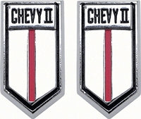 Door Panel Emblem - "Chevy II" - LH/RH Pair - 66-67 Chevy II Nova