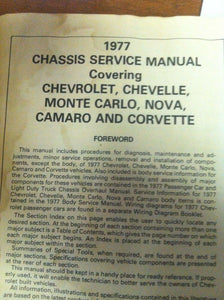 1977 Chassis Service Manual GMC Sprint GM El Camino X-7731 - Sundellauto Specialties
