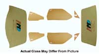 Glass Kit w/ Windshield Antenna w/ 8 Hole Door Glass - Green Tint - 70 Grand Prix
