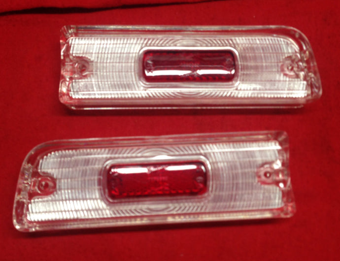 Back-Up Light Lens with Red Reflector Pair 64 Chevelle