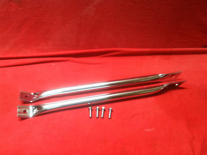 Fender To Radiator Support Bars  (Chrome) Pair 67-69 Camaro Firebird