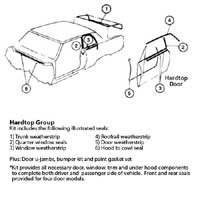 Weatherstrip & Rubber Bumper Kit. *Window Felt Kits Sold Separate* (#3 in Illustration) - 66 Chevy II Nova (2-Door Coupe)