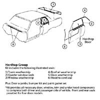 Weatherstrip & Rubber Bumper Kit. *Window Felt Kits Sold Separate* (#3 in Illustration) - 67 Chevy II Nova (2-Door Coupe)