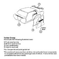Weatherstrip & Rubber Bumper Kit. *Window Felt Kits Sold Separate* (#3 in Illustration) - 66 Chevy II Nova (2-Door Sedan)