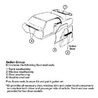 Weatherstrip & Rubber Bumper Kit. *Window Felt Kits Sold Separate* (#3 in Illustration) - 69 Chevy II Nova (2-Door)